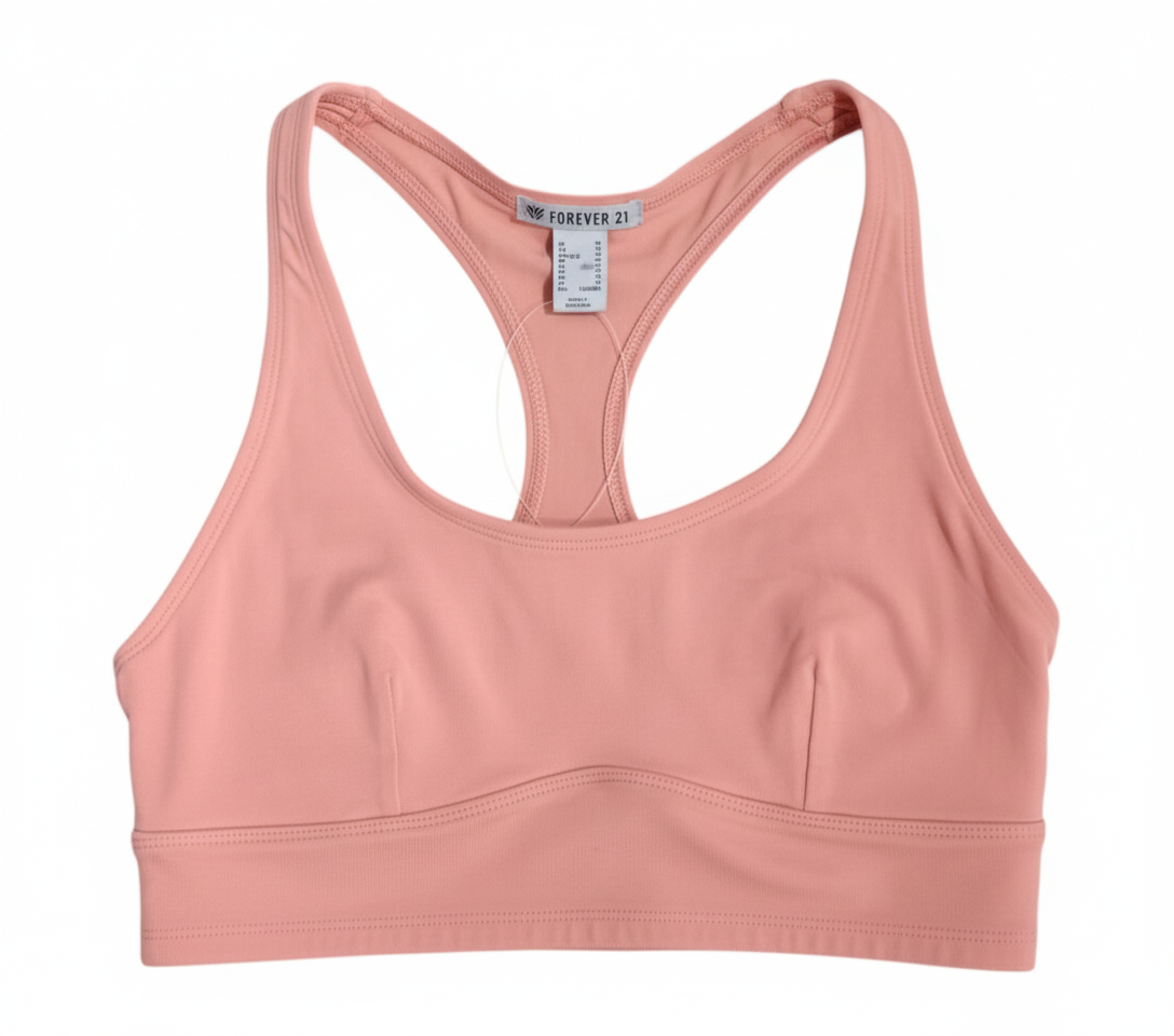 Forever 21 coral pink racerback sports bra, front