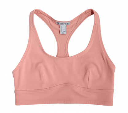 Forever 21 coral pink racerback sports bra, front