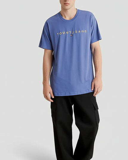 Tommy Jeans Men’s Light Purple Cotton T-Shirt