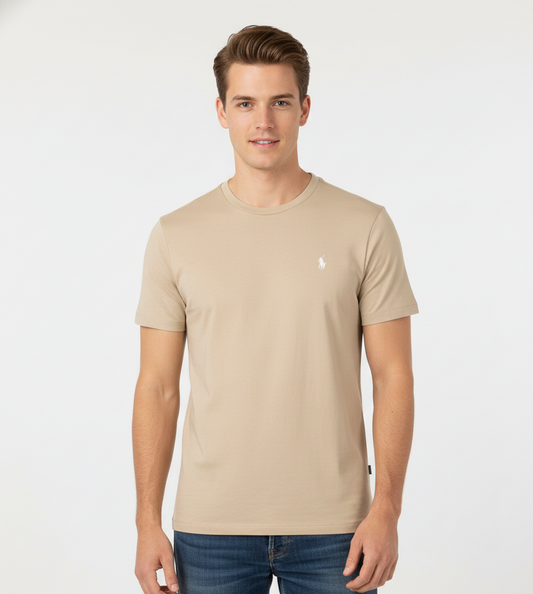 Polo Ralph Lauren Men'S T-Shirt Custom Slim Fit Crew Neck Beige
