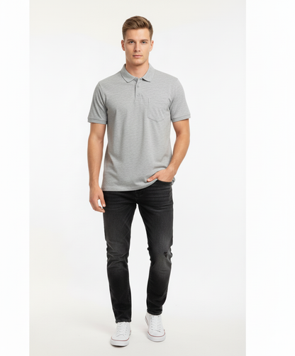 Pier One Grey Color Polo T-Shirt