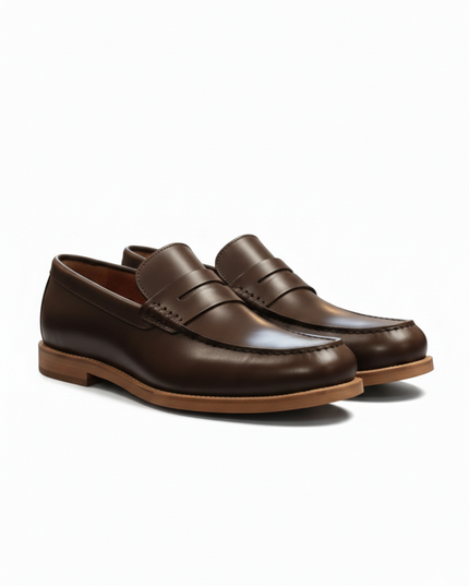 Clarks Men’s Brown Leather Penny Loafers – Classic Slip‑On Dress Shoes with Premium Comfort