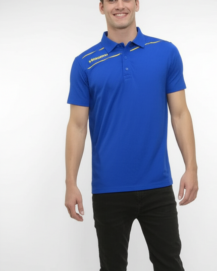 uhlsport 3.0 Stream Polo Shirt Blue - Yellow