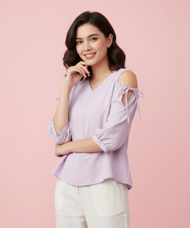 J&J NEW FASHION WOMEN'S PURPLE SHORT SLEEVE TOP