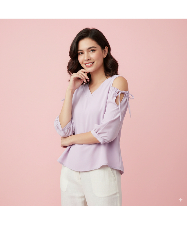 J&J NEW FASHION WOMEN'S PURPLE SHORT SLEEVE TOP