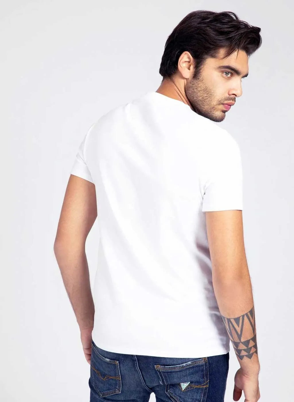 Guess Men'S Tropical Graphic T-Shirt White