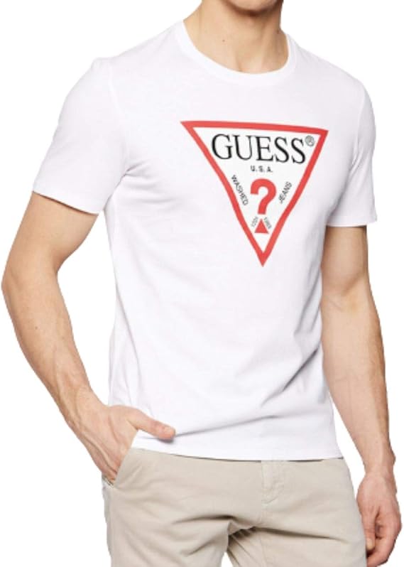 Guess Men'S Original Logo T-Shirt White