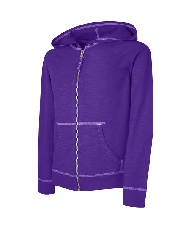 SIZE: XL - Hanes Girls Slub Jersey Full-Zip Hoodie