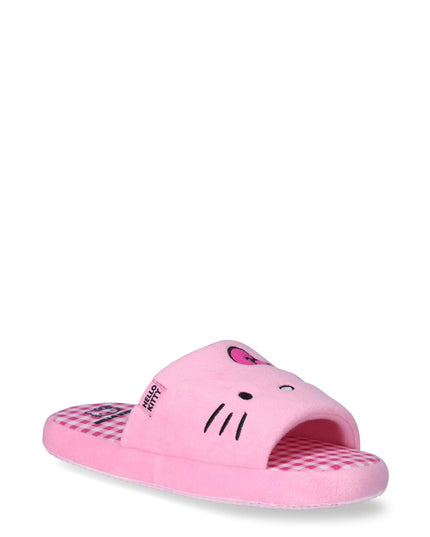 SIZE: 40 - Hello Kitty Women’s Embroidered Velour Slide Slippers