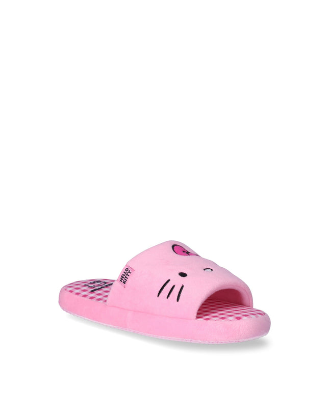 SIZE: 40 - Hello Kitty Women’s Embroidered Velour Slide Slippers