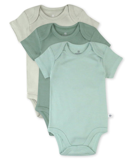 SIZE: 6M - Honest Baby Clothing Baby Boy or Girl Gender Neutral Organic Cotton Short Sleeve Bodysuits, 3 Pack