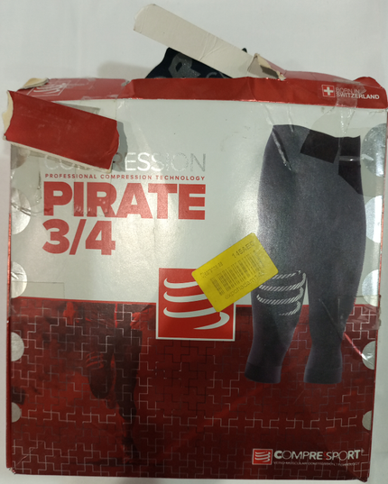 Compressport Compression Pirate ¾ black compression tights for muscle support