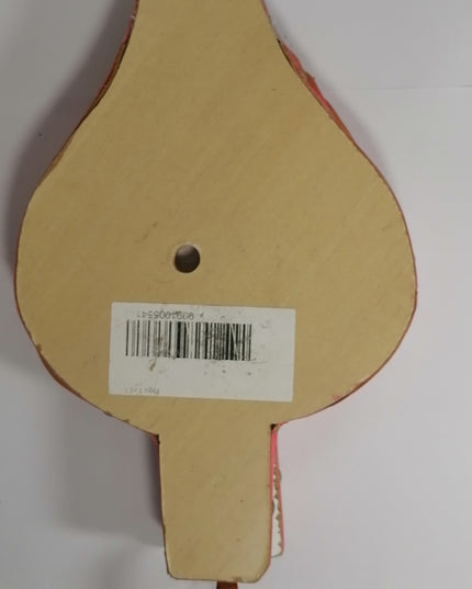 Vintage Middle East Wood & Leather Fireplace Bellows Fire Stroker Pink