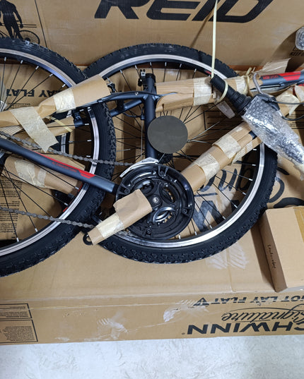 Reid Men's MTB Mountain Bike Black/Red, Small-Missing parts saddle seat-- open box