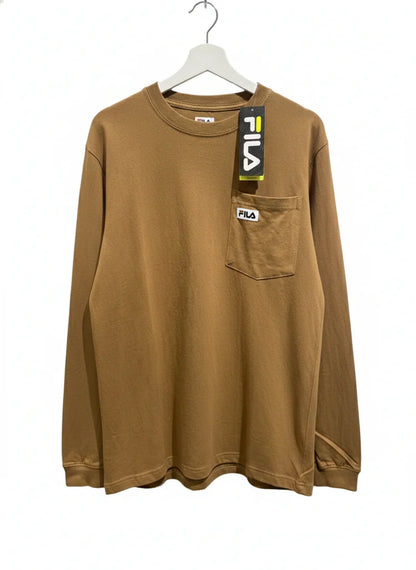 Fila Men'S Long Sleeve Pocket T-Shirt (Brown/Tan)