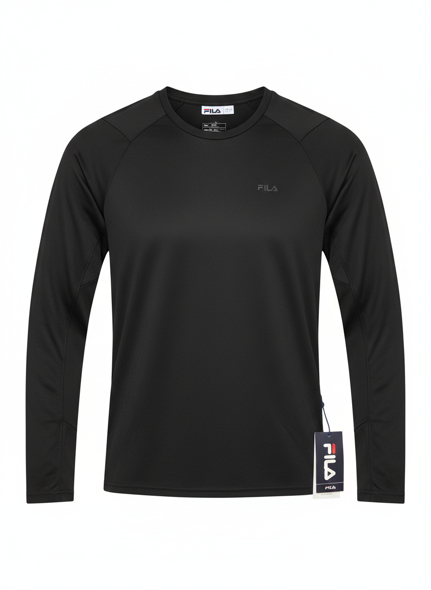 Fila Long Sleeved Black T-Shirt For Men
