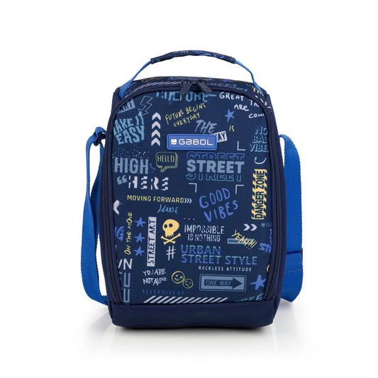Gabol Blue Thermic Lunch Bag, Skull Print (235057)