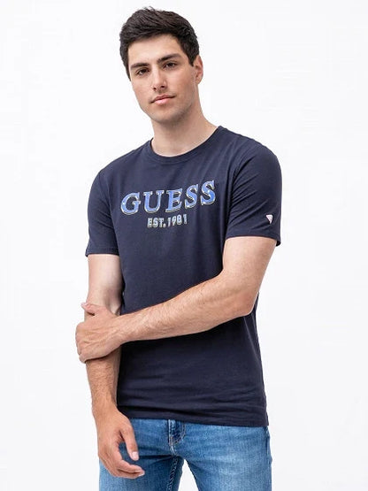 Guess Men'S Est. 1981 Logo T-Shirt Navy