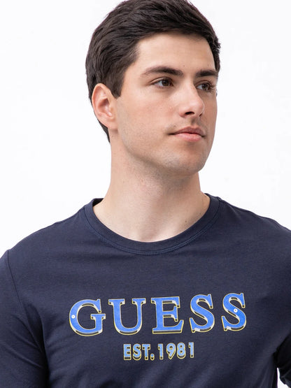 Guess Men'S Est. 1981 Logo T-Shirt Navy