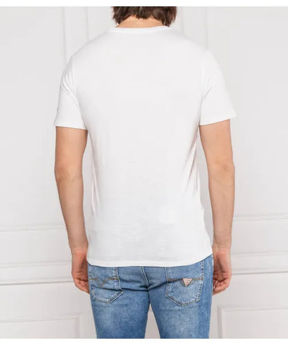 Guess Men'S Retro Triangle Logo T-Shirt White