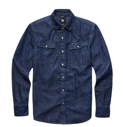 G-Star Raw 3301 Straight Shirt Wmn L/S Dk Aged Lt Wt Trell Denim Women Shirt