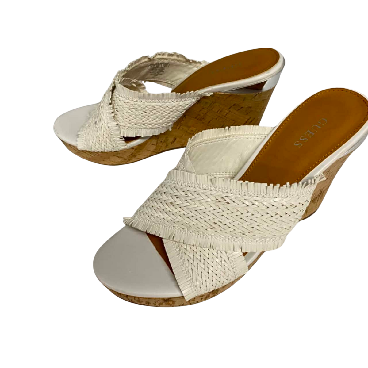 Guess GW Bridle-B Women's Heels, White Fabric