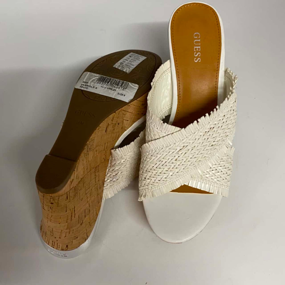 Guess GW Bridle-B Women's Heels, White Fabric