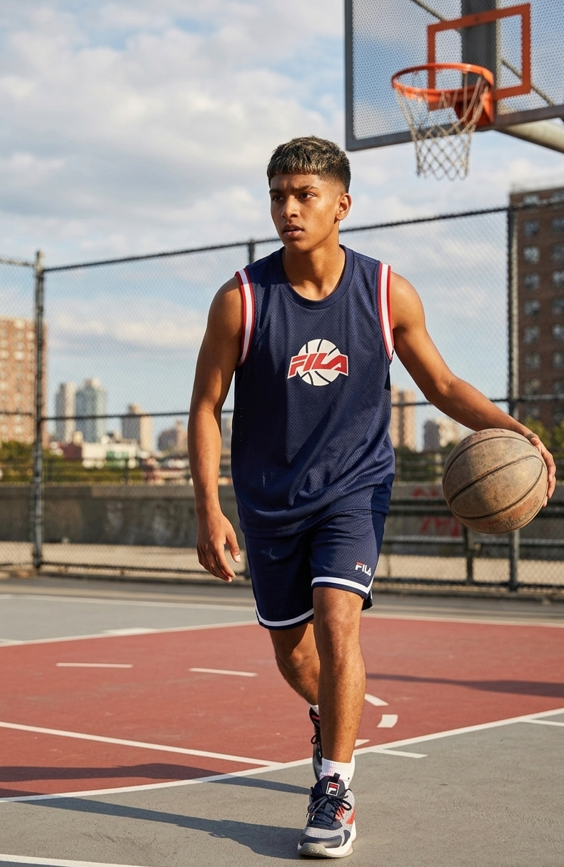 Fila Navy Basketball Shirt For Men