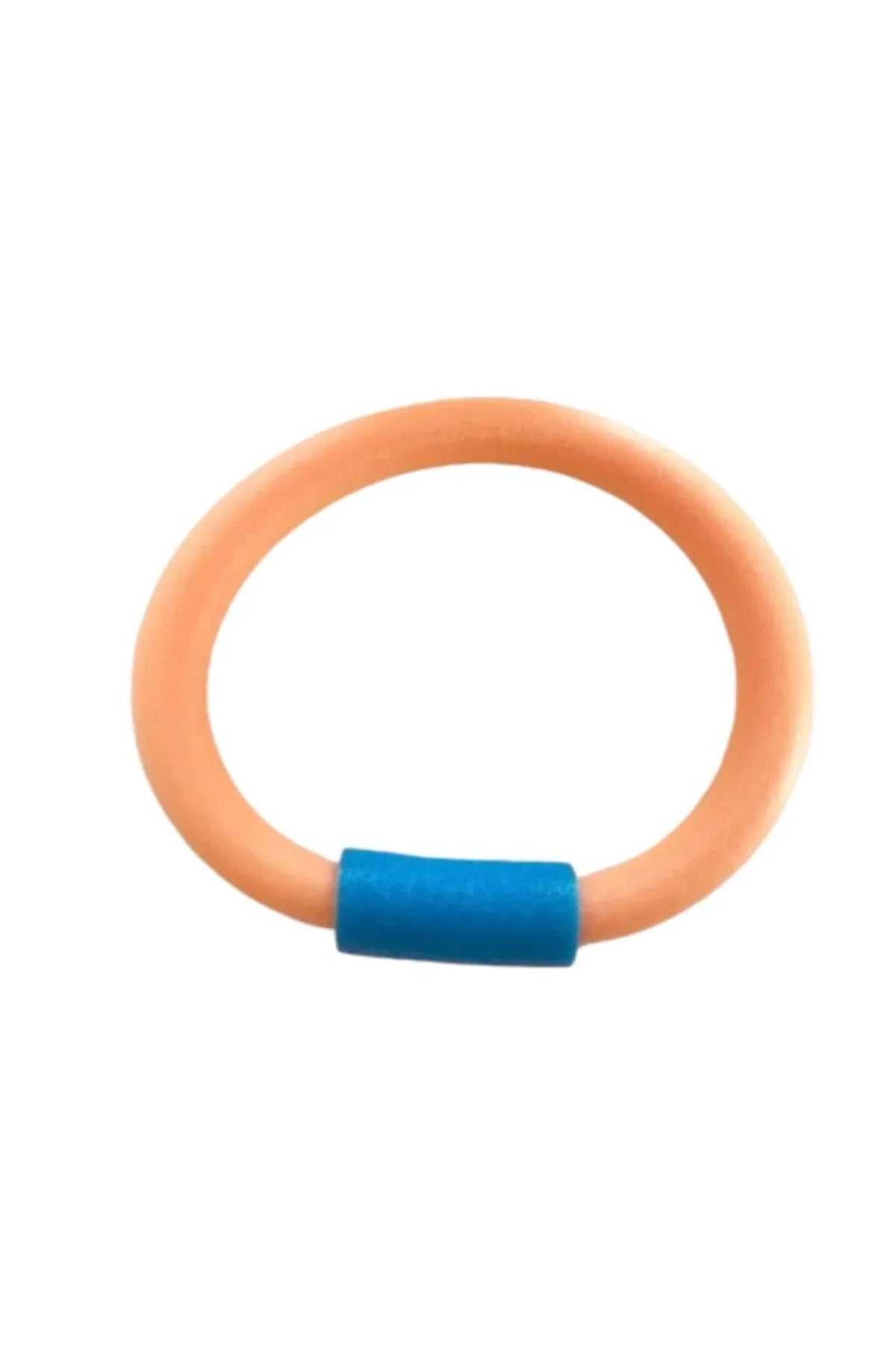 Orange foam pool noodle ring with blue joint