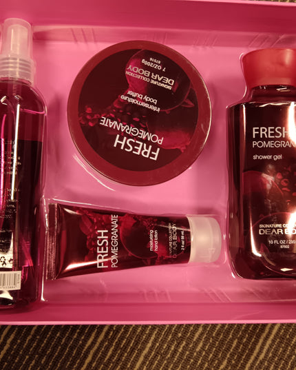 Dear Body Fresh Pomegranate set of 4 (Body Splash 236ML + Shower Gel 295 + Body Butter 200g + Hand Lotion 59ml),TD87590