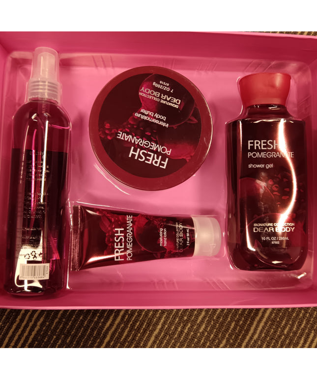 Dear Body Fresh Pomegranate set of 4 (Body Splash 236ML + Shower Gel 295 + Body Butter 200g + Hand Lotion 59ml),TD87590