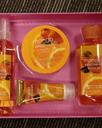 Dear Body Mango Mandarin Tutti set of 4 (Body Splash 236ML + Shower Gel 295 + Body Butter 200g + Hand Lotion 59ml),TD87690