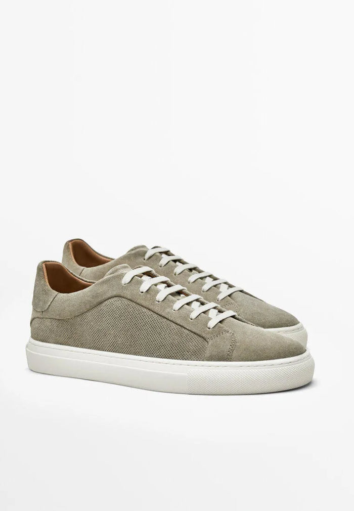 Clearance of Massimo Dutti Sneakers – 'Olive Green' - White Laces