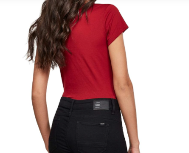 G-Star Raw Women'S Eyben Slim V-Neck Top – Dry Red