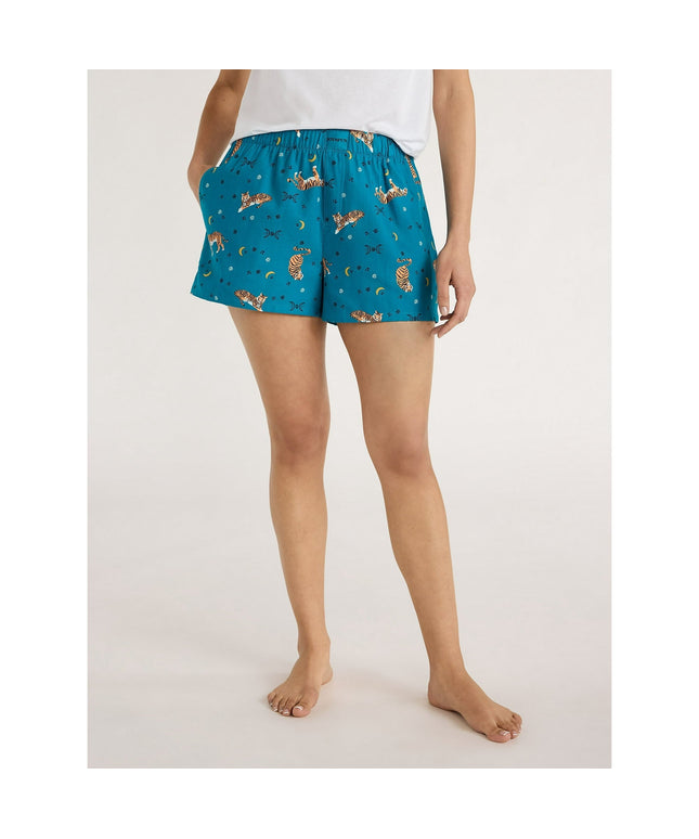 SIZE: S(4-6) - Joyspun Women's Woven Pajama Boxer Shorts