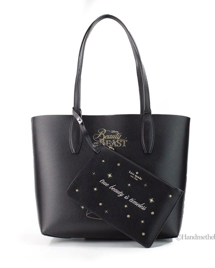 Kate Spade, Tote Bags, Female, Black, Size: ONE SIZE Beauty and the Beast Reversible Tote Bag