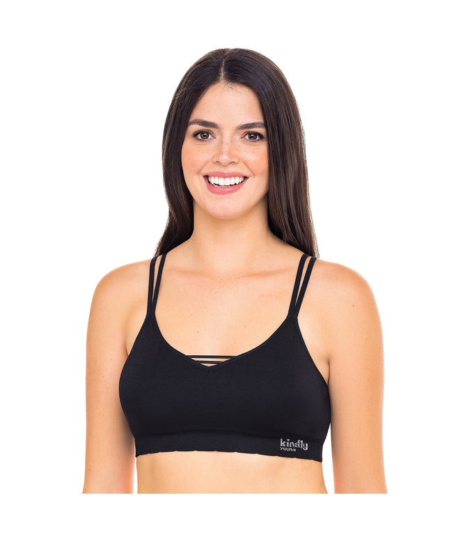 SIZE: XXL - Kindly Yours Women's Seamless Pullover V-Neck Bralette