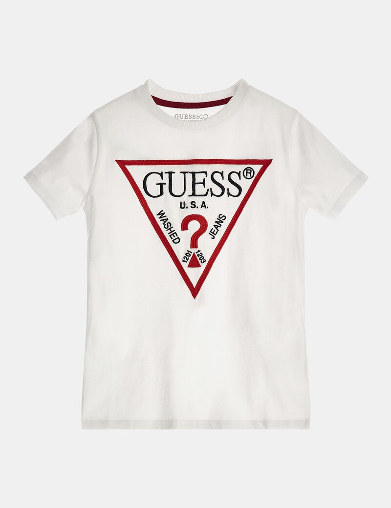 Guess Women'S Triangle Logo T-Shirt – White
