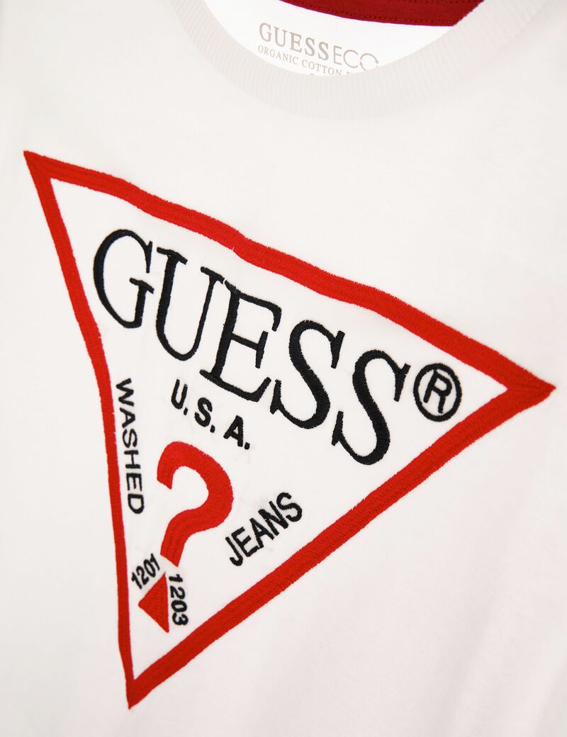 Guess Women'S Triangle Logo T-Shirt – White
