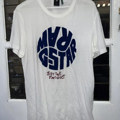 G-Star Raw Men'S White Graphic T-Shirt – Just The Product