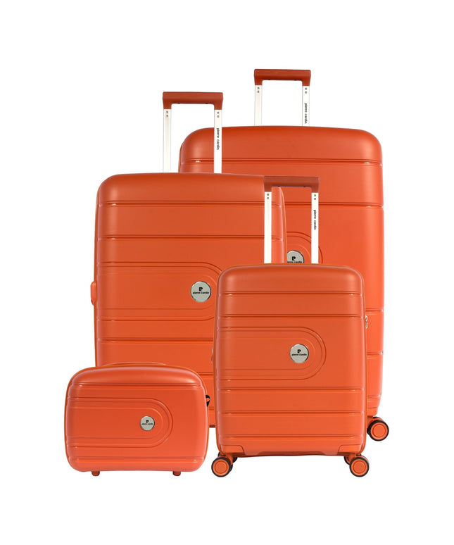 Pierre Cardin Upright Suitcase Trolley Set Of 4 - Orange