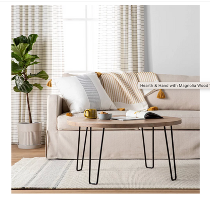 Sealed - 91 Cm - Wood & Wire Coffee Table Natural/Black - Hearth & Hand™ With Magnolia (A) (Open Box)