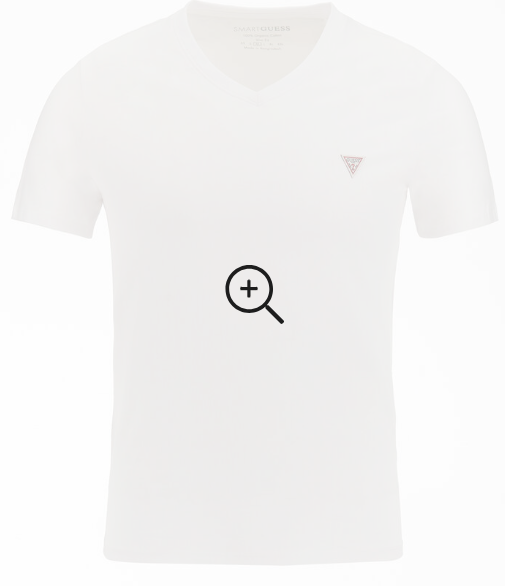 Guess Men'S Logo V-Neck T-Shirt – White