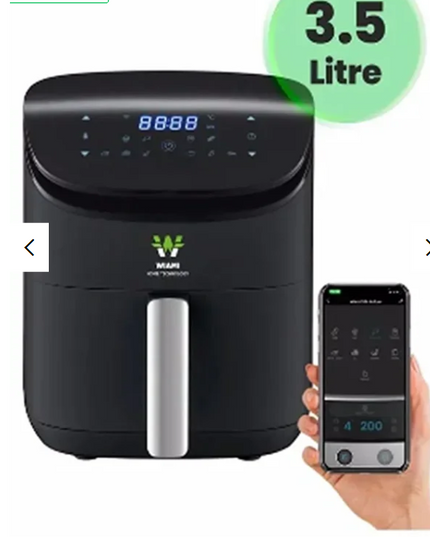 Wiami Wiami 3.5 Liter Air Fryer – Smart Oil-Free Fryer, Black (with Digital Screen)