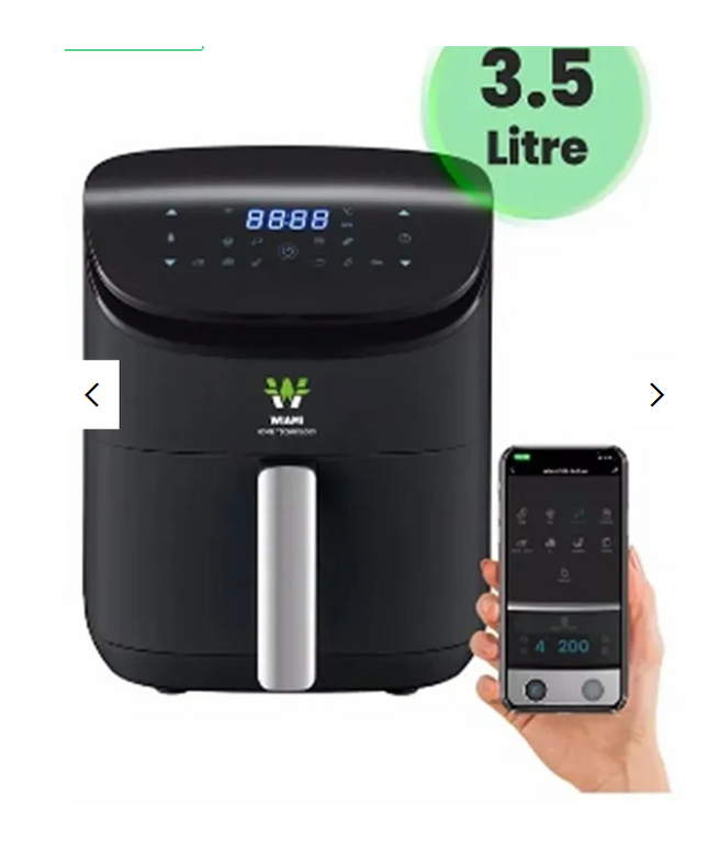 Wiami Wiami 3.5 Liter Air Fryer – Smart Oil-Free Fryer, Black (with Digital Screen)