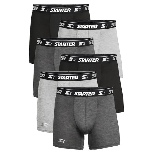 Starter Men S Performance Athletic Stretch Boxer Briefs 6-Pack