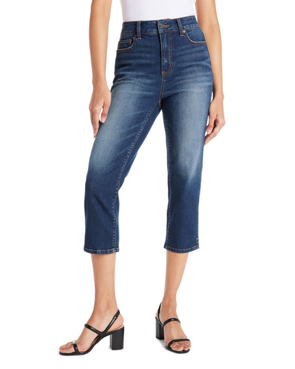 SIZE: S(2-4) - Time and Tru Women's Slim Fit Capri Jeans with Side Slit Hem, 23" Inseam