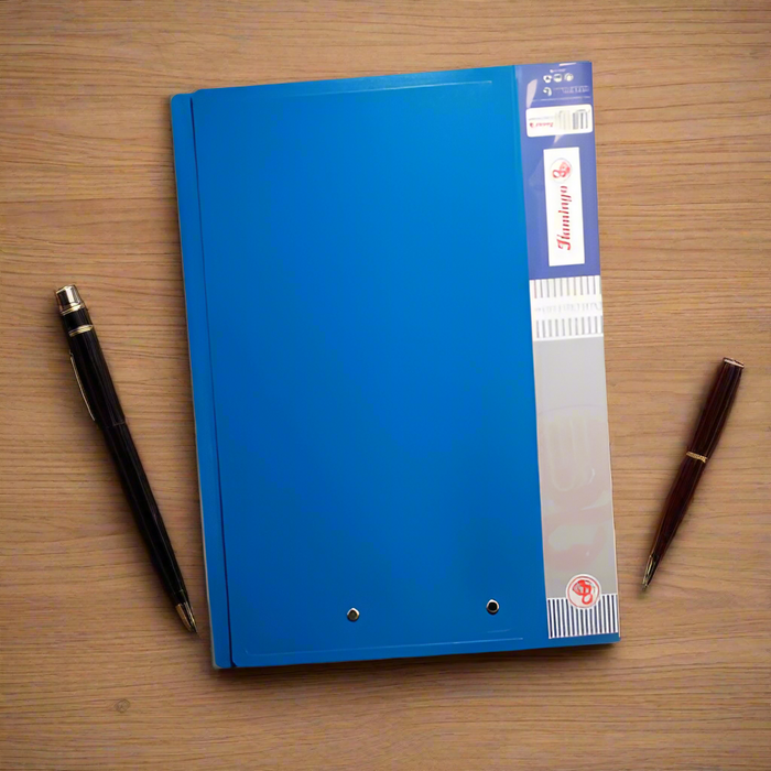 Clearance of Flamingo Stationery – Dual Clip Folder Blue