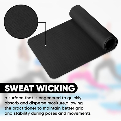 UMINEUX Yoga Mat Extra Non Slip Yoga Mats for Women Black