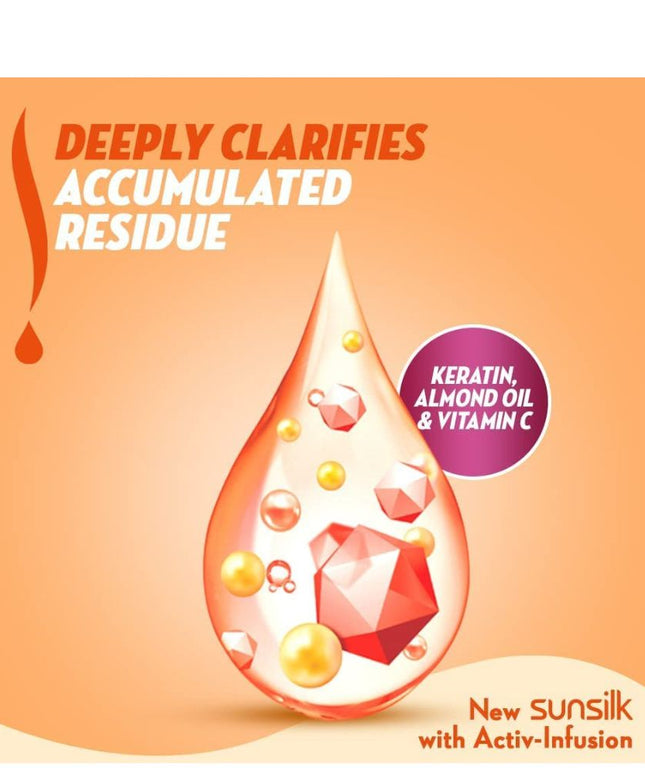 Sunsilk Keratin Repair Shampoo for Damaged Hair - With Almond Oil & Vitamin C